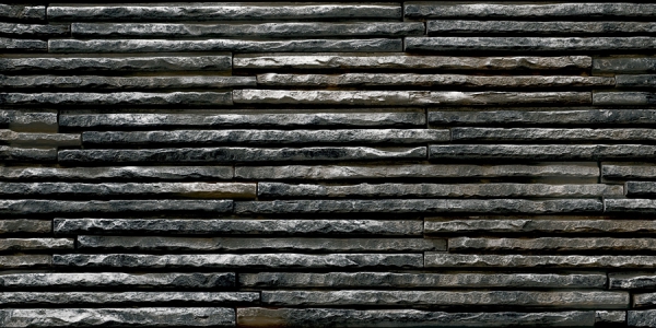 Elevation Wall Cladding Glazed Porcelain Tiles Strip Black Metrix