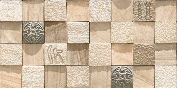 Elevation Wall Cladding Glazed Porcelain Tiles Mosiaco Beige Metrix