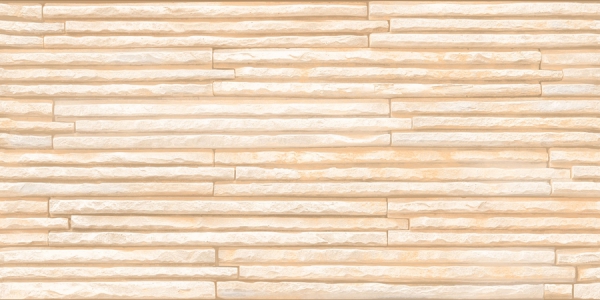 Elevation Wall Cladding Glazed Porcelain Tiles Strips Beige Metrix