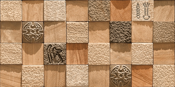 Elevation Wall Cladding Glazed Porcelain Tiles Mosiaco Brown Metrix