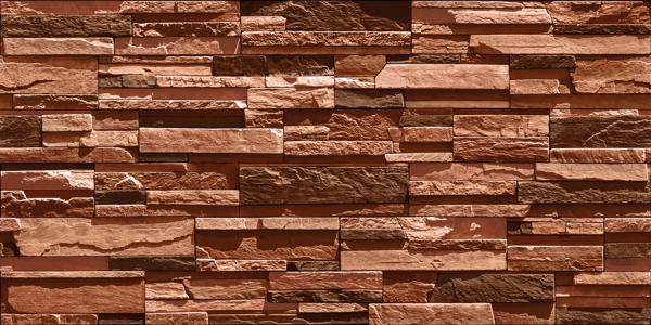 Elevation Wall Cladding Glazed Porcelain Tiles Lines Maroon Metrix