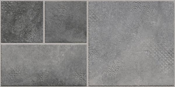 Earth Collection 12 mm Glazed Porcelain Tiles Lithos Grey
