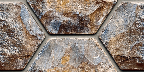 Elevation Wall Cladding Glazed Porcelain Tiles Hexa Brown Metrix