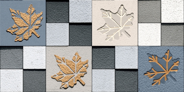 Elevation Wall Cladding Glazed Porcelain Tiles Botanic Azul Hr