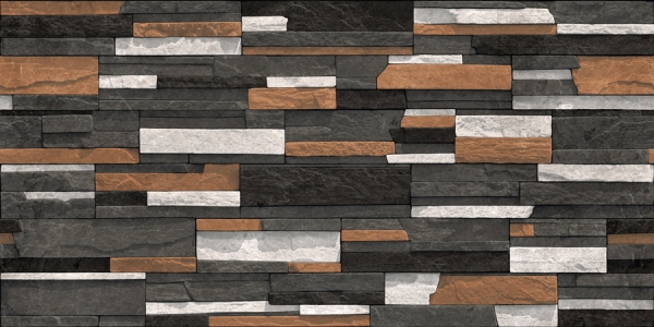 Elevation Wall Cladding Glazed Porcelain Tiles Lines Mix Metrix