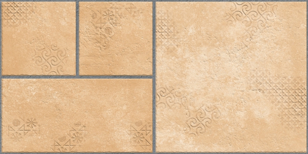 Earth Collection 12 mm Glazed Porcelain Tiles Lithos Beige