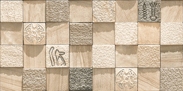 Elevation Wall Cladding Glazed Porcelain Tiles Mosiaco Beige Metrix