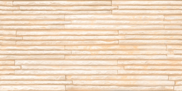 Elevation Wall Cladding Glazed Porcelain Tiles Strips Beige Metrix