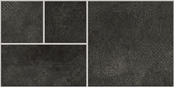 Earth Collection 12 mm Glazed Porcelain Tiles Lithos Negro