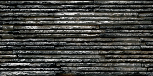 Elevation Wall Cladding Glazed Porcelain Tiles Strip Black Metrix