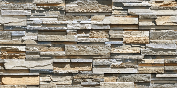 Elevation Wall Cladding Glazed Porcelain Tiles Lines Gris Metrix