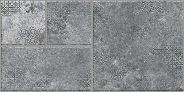 Earth Collection 12 mm Glazed Porcelain Tiles Lithos Charcol