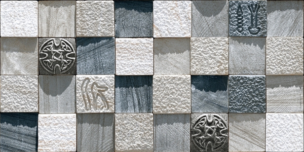 Elevation Wall Cladding Glazed Porcelain Tiles Mosiaco Grey Metrix