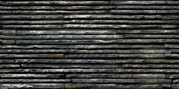 Elevation Wall Cladding Glazed Porcelain Tiles Strip Black Metrix