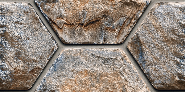 Elevation Wall Cladding Glazed Porcelain Tiles Hexa Brown Metrix