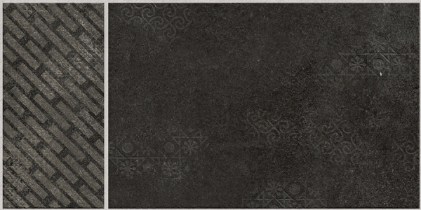 Earth Collection 12 mm Glazed Porcelain Tiles Lithos Negro