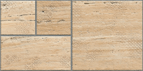 Earth Collection 12 mm Glazed Porcelain Tiles Lithos Travertine
