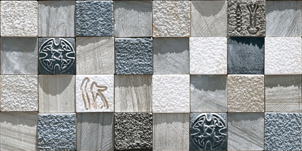 Elevation Wall Cladding Glazed Porcelain Tiles Mosiaco Grey Metrix