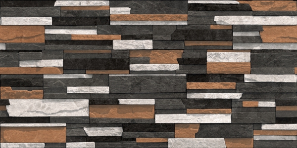 Elevation Wall Cladding Glazed Porcelain Tiles Lines Mix Metrix