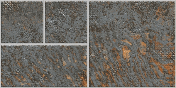 Earth Collection 12 mm Glazed Porcelain Tiles Lithos Rust