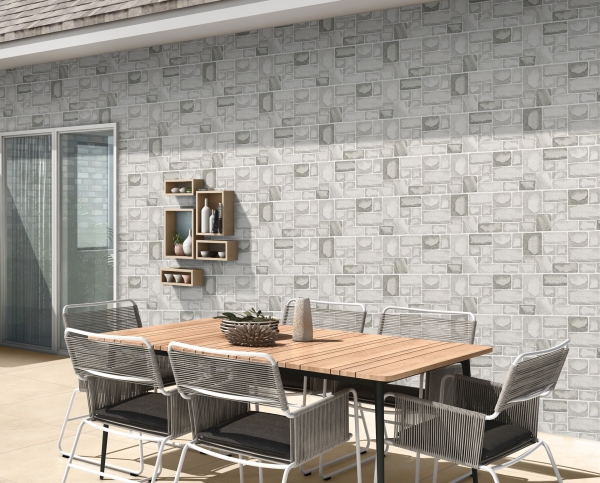 Elevation Wall Cladding Glazed Porcelain Tiles Stonela Gris