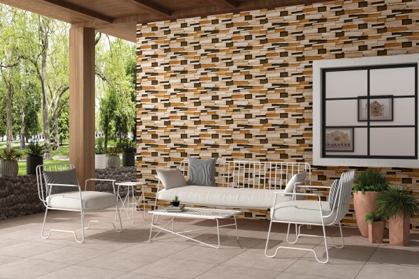 Elevation Wall Cladding Glazed Porcelain Tiles Aria Bronze