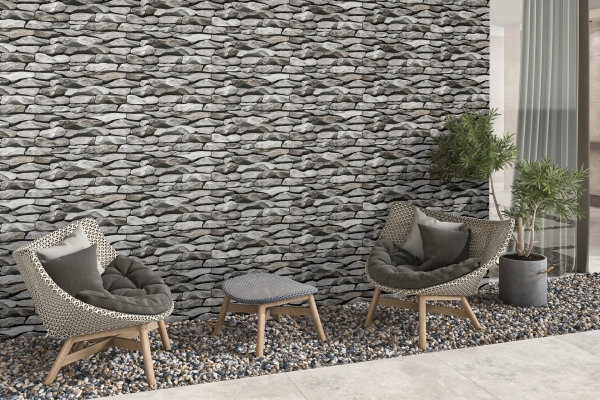 Elevation Wall Cladding Glazed Porcelain Tiles Verona  Grey Metrix