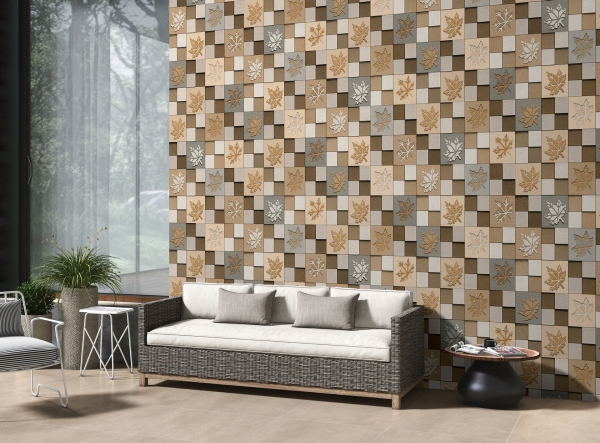 Elevation Wall Cladding Glazed Porcelain Tiles Botanic Brown