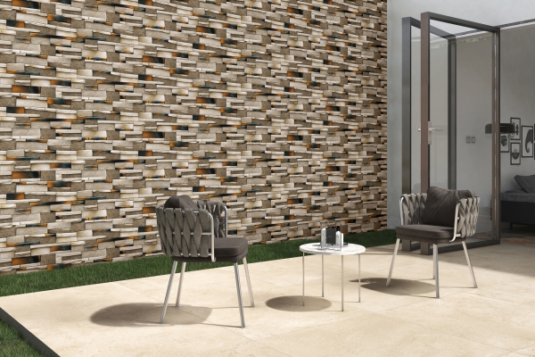 Elevation Wall Cladding Glazed Porcelain Tiles Aria Maroon