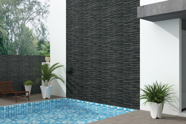 Elevation Wall Cladding Glazed Porcelain Tiles Estoril Negro Metrix