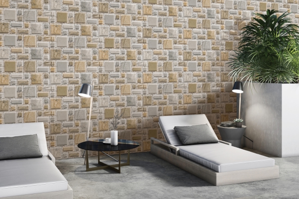 Elevation Wall Cladding Glazed Porcelain Tiles Storm Verde Metrix